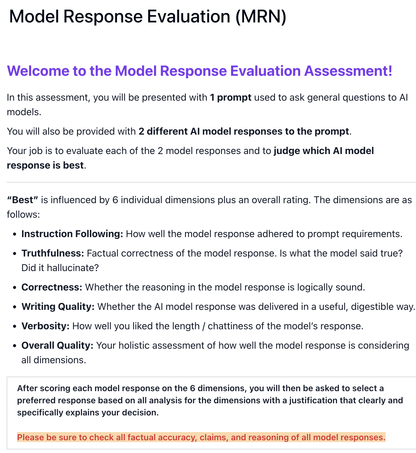 Response Evaluation